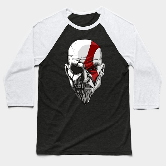 Kratos - Death and Rage Face Baseball T-Shirt by DrWells